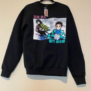 Demon Slayer Black Anime Graphic Men's Sweater Size S/P